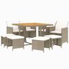 vidaXL Garden Dining Set Beige, Cream