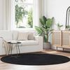 vidaXL Shaggy Rug Black Polyester 78.7x78.7 in Foldable Shaggy Rug
