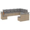 vidaXL Garden Sofa Set Beige PE rattan Large Adjustable Feet