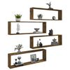 vidaXL Wall Cube Shelf Set of 4 Smoked Oak Engineered Wood Standard