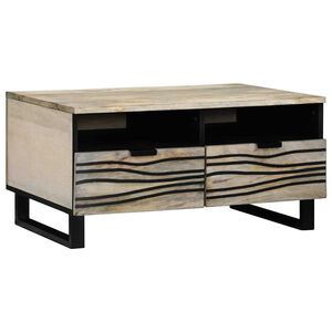 vidaXL Coffee Table Beige and Black 31.50 x 21.26 x 15.75 in