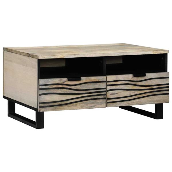 vidaXL Coffee Table Beige and Black 31.50 x 21.26 x 15.75 in