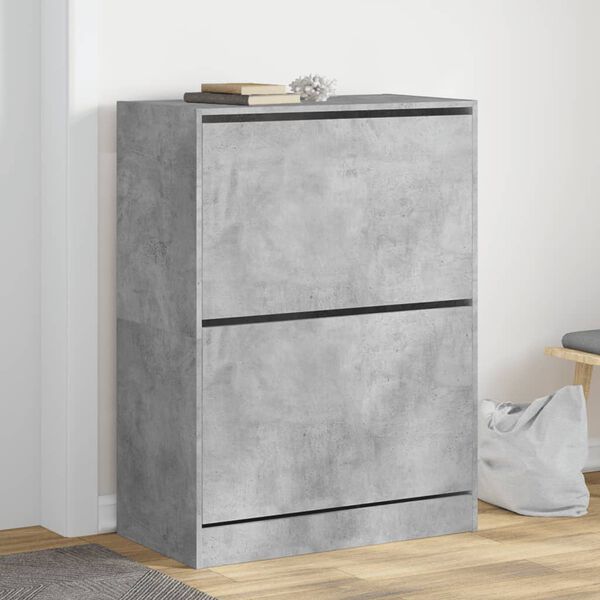 vidaXL Shoe Cabinet Concrete Grey Engineered wood Tall Shoe Cabinet