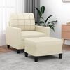 vidaXL Sofa Chair With Footstool Cream 75% PVC, 20% polyester, 5% cotton