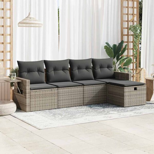 vidaXL Garden Sofa Set Grey, Dark grey