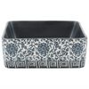 vidaXL Countertop Basin Black and Blue Rectangular 18.1x14.0x5.1" Ceramic