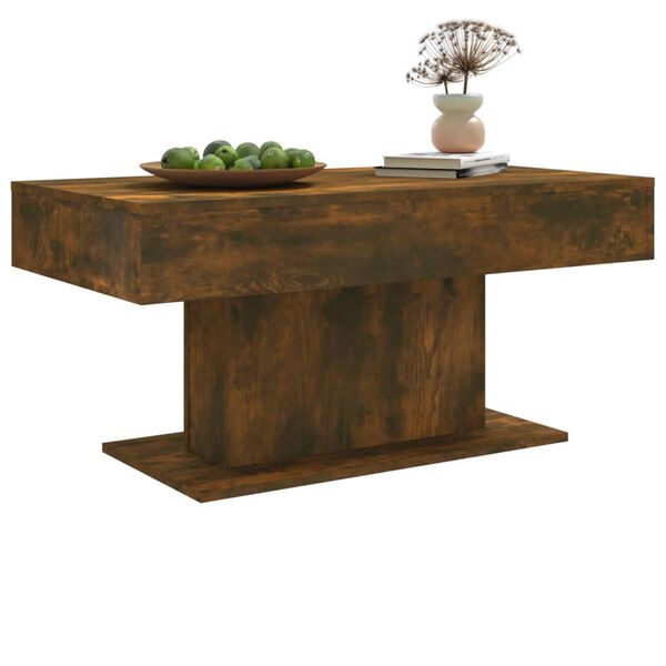 vidaXL Coffee Table Smoked oak Engineered wood 37.8x19.7 in Modern