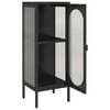 vidaXL Sideboard Black Powder-coated steel, fluted glass
