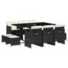 vidaXL Garden Dining Set Black PE rattan Large UV-resistant materials