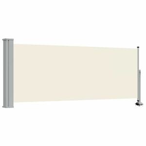 vidaXL Side Awning Cream and Grey Polyester and Powder-Coated Iron