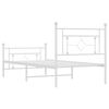 vidaXL Bed Frame White Powder-coated steel Twin Bed Frame Rectangular