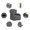 vidaXL Stand up Massage Recliner Chair Dark Gray Fabric