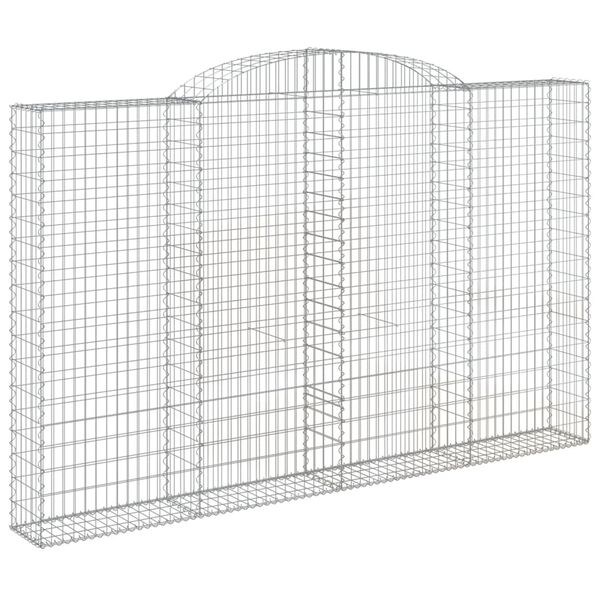 vidaXL Arched Gabion Baskets 3 pcs 118.1x11.8x180/200" Galvanised Iron