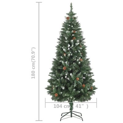 vidaXL Artificial Pre-lit Christmas Tree with Pine Cones 70.9"