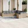 vidaXL Garden Sofa Set Beige Poly Rattan, Polyester, Steel Large Modular
