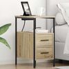 vidaXL Bedside Cabinet with Drawer Sonoma Oak 11.81 x 18.90 x 24.02 in