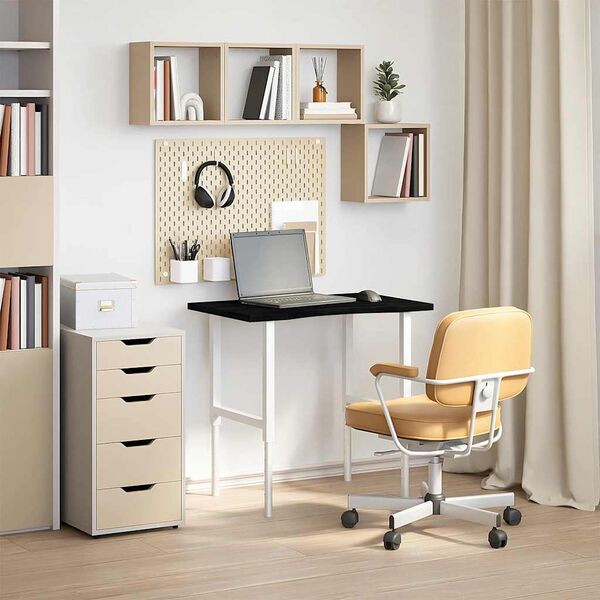 vidaXL Desk Top Dark Brown Solid Oak Wood Medium Desk Top Rectangular