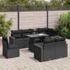 vidaXL Garden Sofa Set Black PE rattan Large Modular Garden Sofa Set