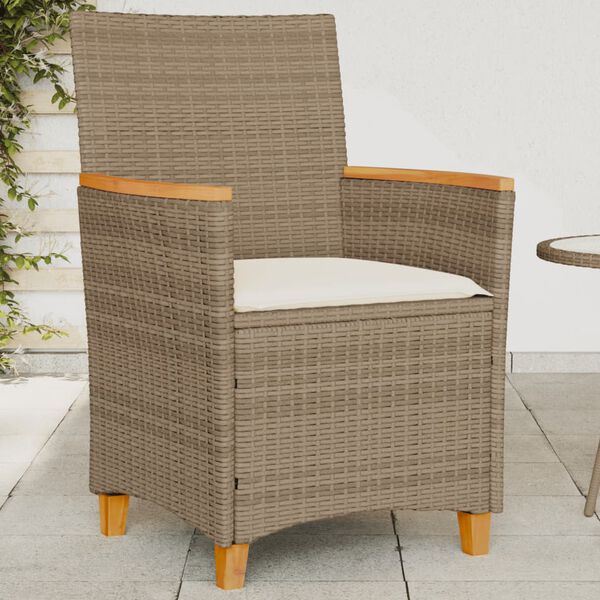vidaXL Garden Chair Beige PE rattan N/A UV-resistant materials