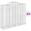 vidaXL Gabion Basket Set of 4 Silver Galvanized iron Large