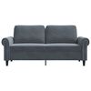 vidaXL 2-seater Sofa Dark Gray Velvet (100% polyester), Metal, Foam