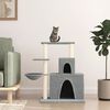 vidaXL Cat Tree Light gray Engineered wood, Plush, Sisal Large Durable