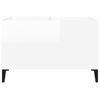 vidaXL Record Cabinet High-gloss white Engineered wood, metal Medium