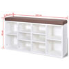 vidaXL Shoe Bench White frame + Brown seat