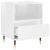 vidaXL Bedside Cabinet Set of 2 High gloss white Engineered wood, metal