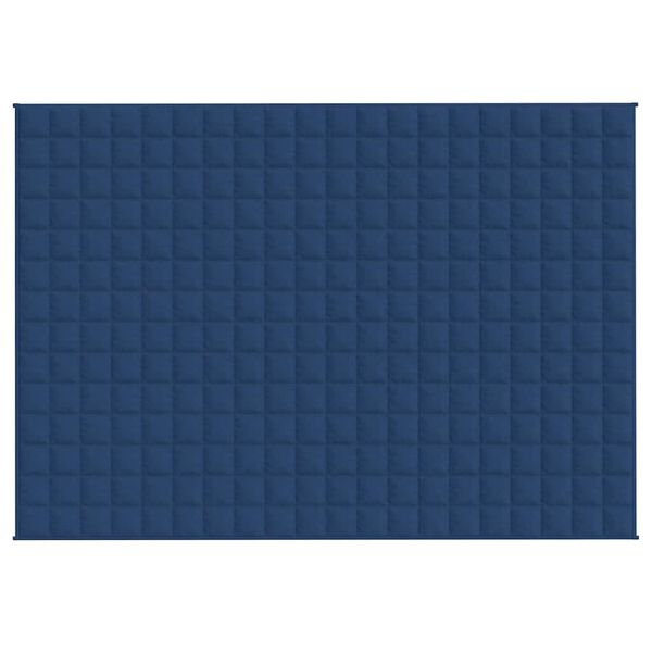 vidaXL Weighted Blanket Blue Polyester, Glass beads 54.3 x 78.7 in
