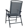 vidaXL Chair Set of 2 Grey Textilene Medium Foldable Chair