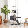 vidaXL Cat Tree Dark Grey Engineered wood, plush, sisal 60.6 in Modular