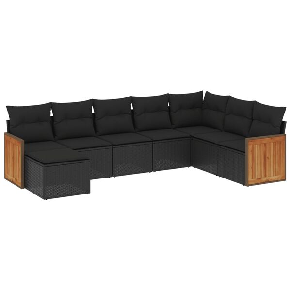 vidaXL Garden Sofa Set Black