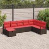 vidaXL Sofa Set with Cushion with Storage Brown Poly Rattan