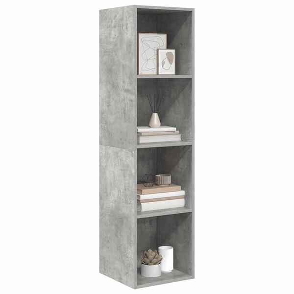 vidaXL Wall-mounted TV Stand Concrete Gray 14.6"x14.6"x56.1" Engineered Wood