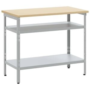 vidaXL Work Table Gray 100 x 55 x 85 cm Steel and Engineered Wood