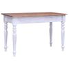 vidaXL Desk White and Natural Solid mahogany wood Standard desk size