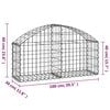 vidaXL Gabion Basket Silver Galvanized iron 39.4 x 11.8 x 15.7/23.6 in