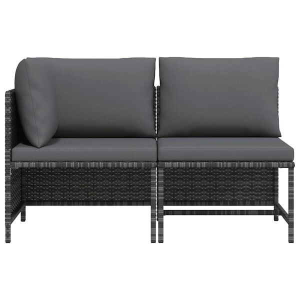vidaXL Garden Sofa Set Grey PE rattan, steel, polyester Medium Modular