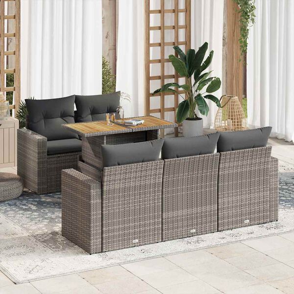 vidaXL Garden Sofa Set Grey, Dark grey