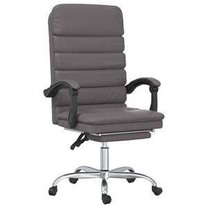 vidaXL Massage Office Chair Gray Faux Leather, Metal, Plywood Large
