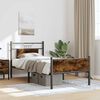 vidaXL Bed Frame Smoked Oak Engineered Wood and Steel Small Single