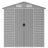 vidaXL Garden Shed Light Gray Galvanized Steel Large Garden Shed