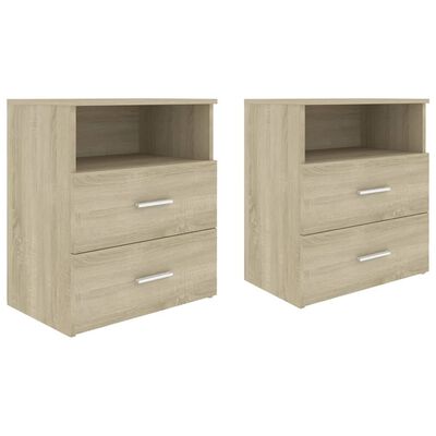 vidaXL Bed Cabinets 2 pcs Sonoma Oak 19.7"x12.6"x23.6"
