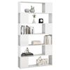 vidaXL Book Cabinet Room Divider High gloss white Engineered wood