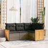 vidaXL Garden Sofa Set Grey PE rattan, powder-coated steel 4 Piece