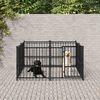 vidaXL Dog Kennel Black Powder-coated steel Large Dog Kennel