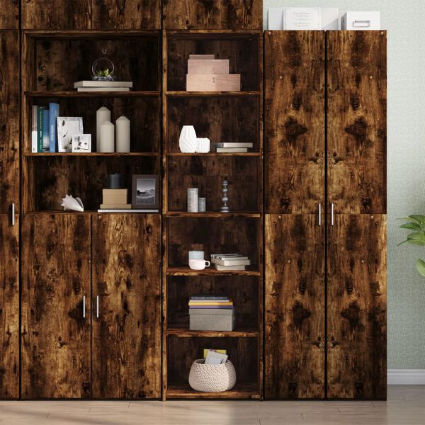 vidaXL Highboard Smoked oak Engineered wood 19.7 x 16.1 x 72.8 in