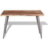 vidaXL Dining Table Multicolor Solid reclaimed wood, steel Medium