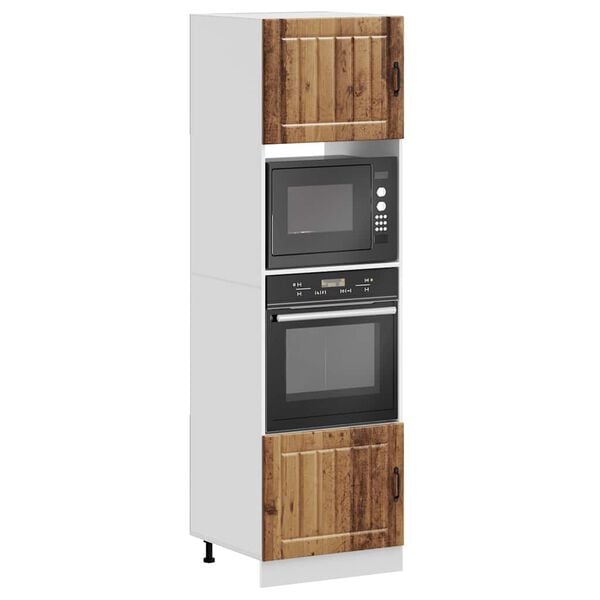 vidaXL Oven Cabinet Set of 2 Old Wood Engineered Wood Compact